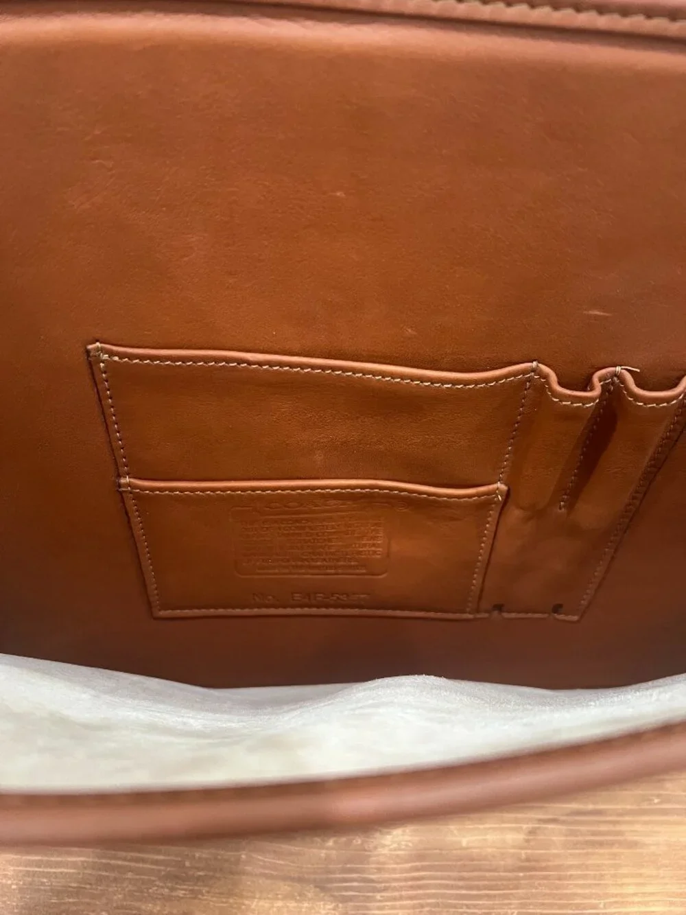 Vintage Coach 5357 Ambassador Brief British Tan 1994 Combination Lock Bag